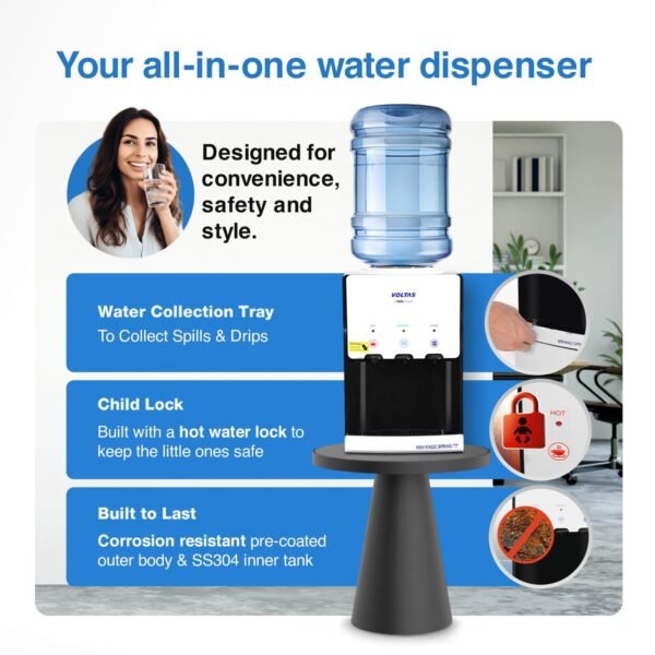 Voltas Water Dispenser ISI Mark Minimagic Spring TT White [Table Top] - Image 4