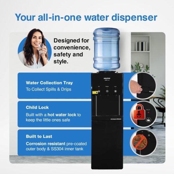 Voltas Water Dispenser ISI Mark Minimagic Spring RV + Black [With Refrigerated Cabinet] - Image 3